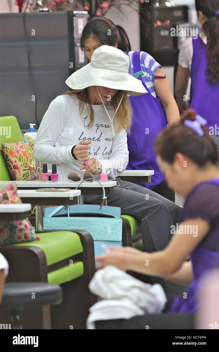Lori Loughlin gets her nails done at nail salon Featuring Lori