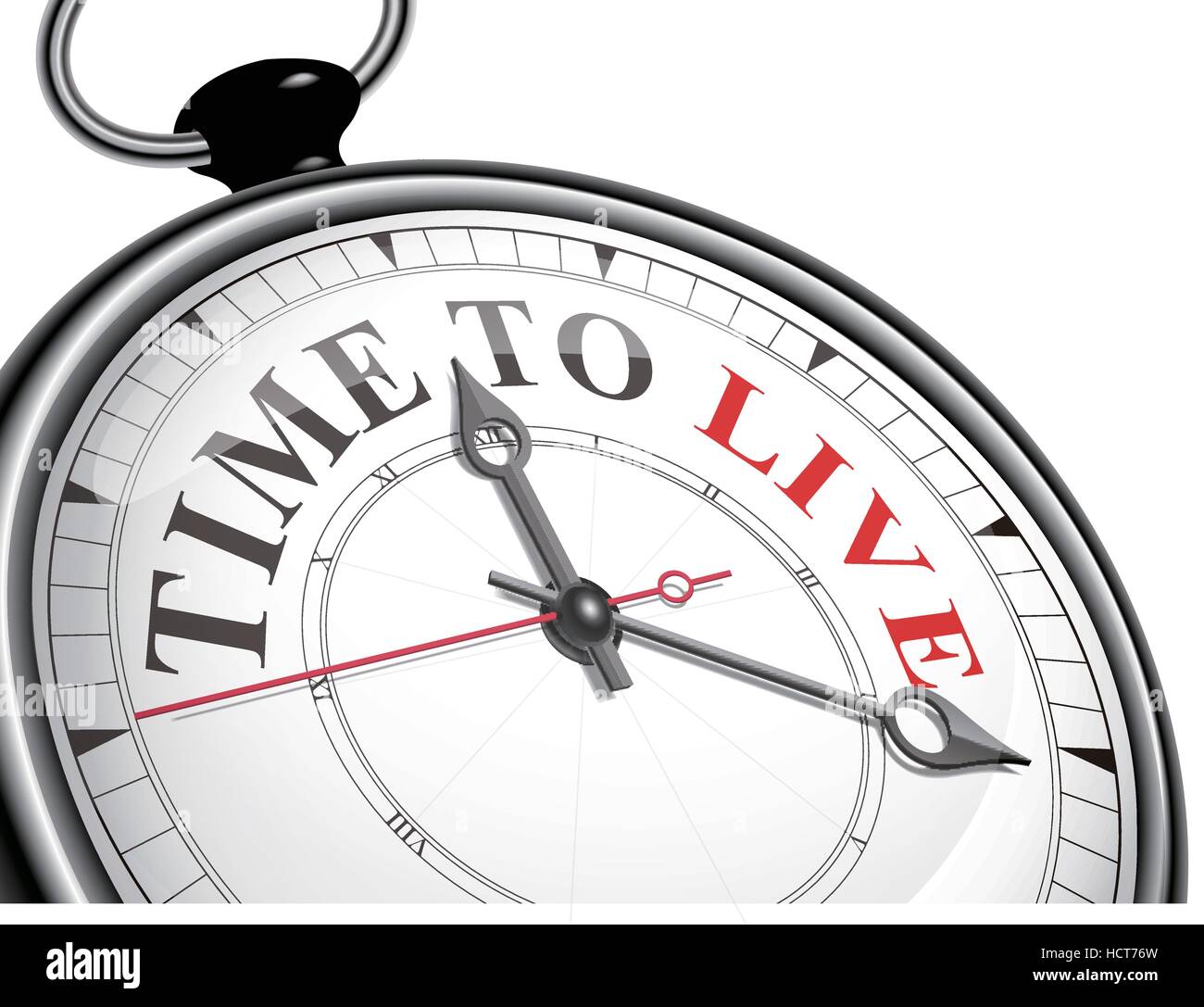 time to live concept clock isolated on white background Stock Vector