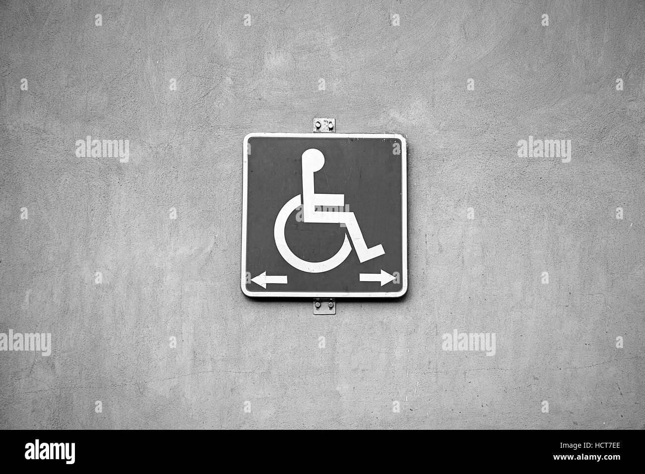 Handicapped sign, detail of an information signal, disabled Stock Photo