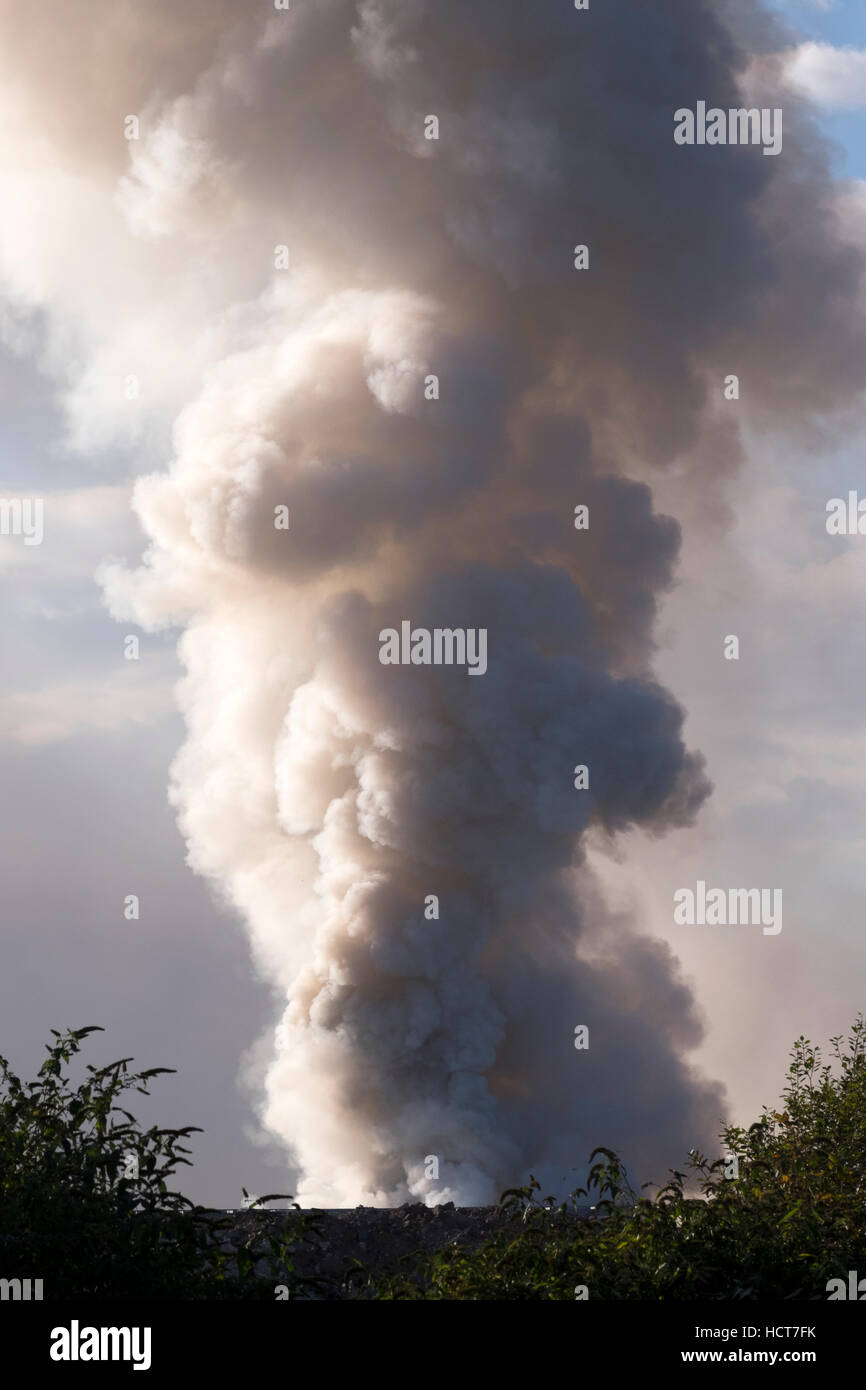 Fire smoke clouds Stock Photo