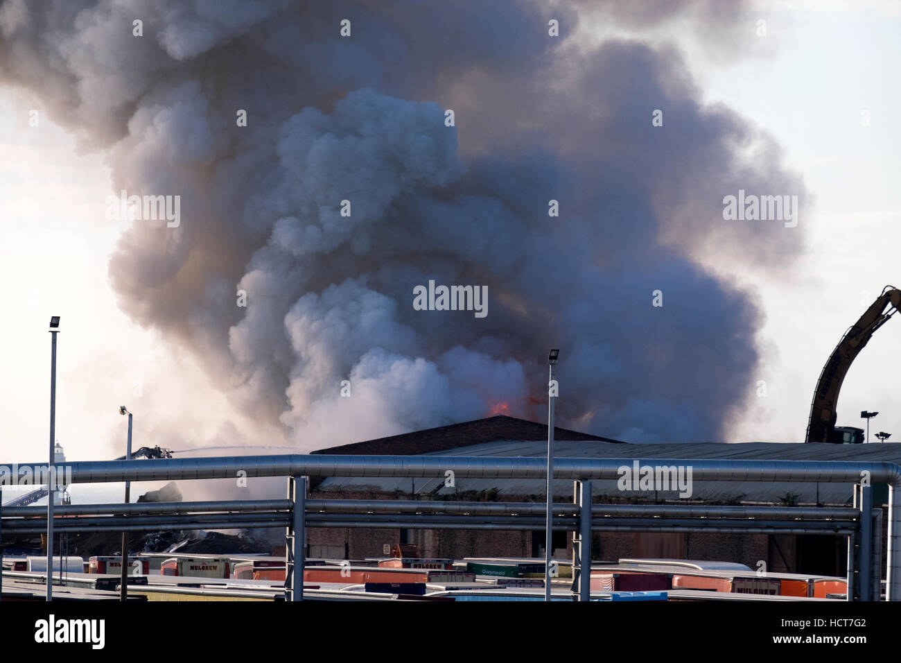 Warehouse Fire Stock Photo