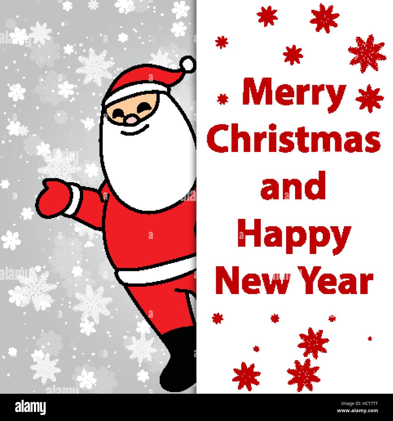 Merry Christmas and Happy New Year greetings card with santa claus Christmas poster vector illustration