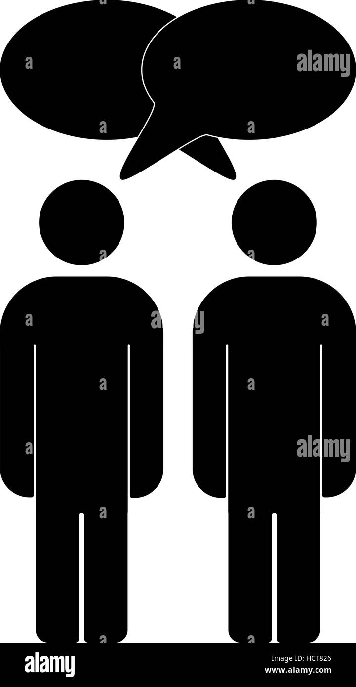 Vector illustration of two people talk face to face, communication, social media concept Stock Vector