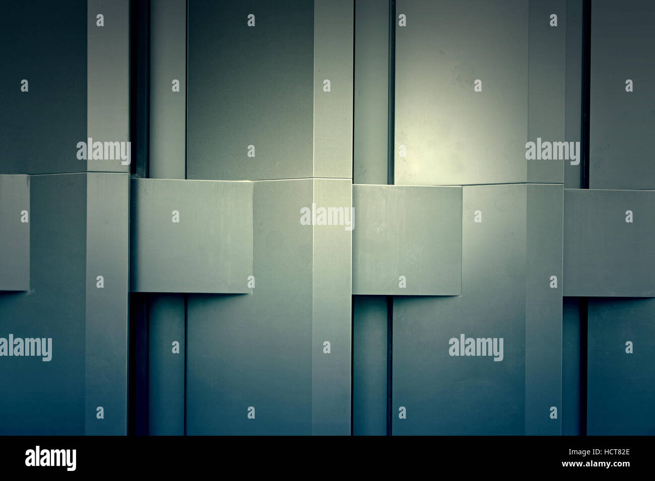 Picture of Modern metal wall detail metal coating on a modernist facade, urban art ...