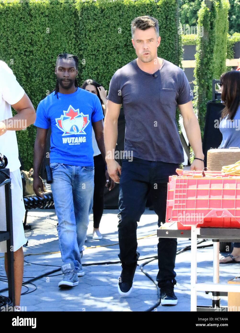 Josh Duhamel at Universal Studios Hollywood for an appearance on 'Extra