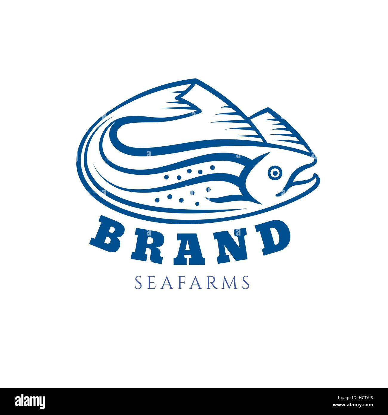 Salmon Vector Logo Salmon Icon Fish Restaurant Emblem Stock Vector