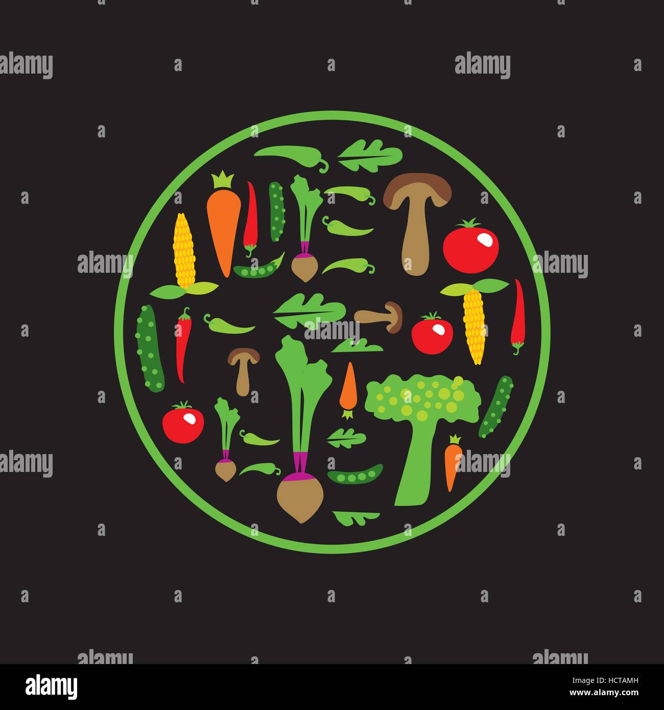 Farm fresh vector logo. Vegetables emblem Stock Vector Image & Art - Alamy