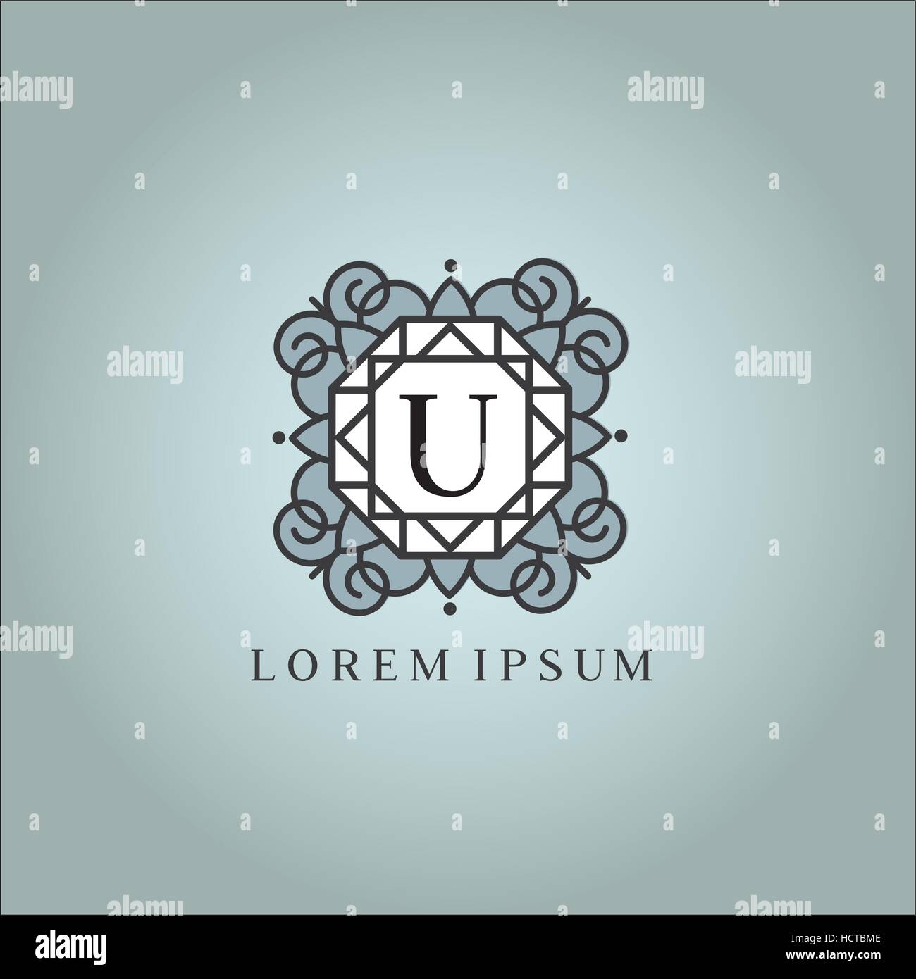 U letter vector logo design template. Luxury monogram for hotel ...