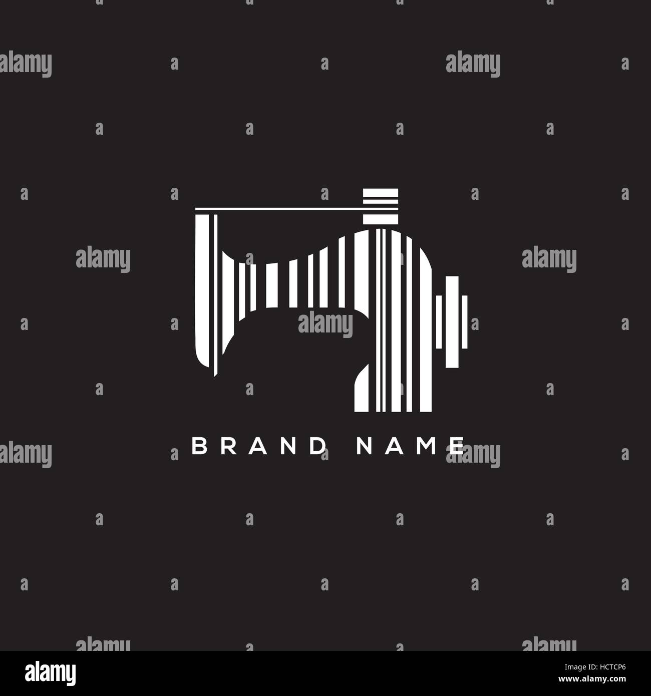 Tailor's vector logo template. Fashion logo. Sewing machine logo