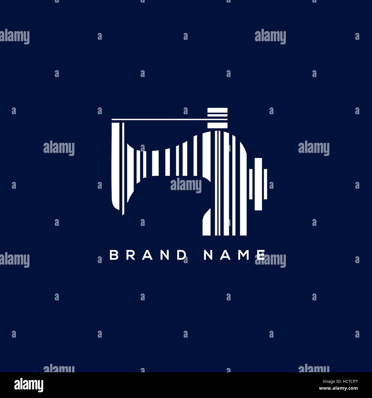 Tailor's vector logo template. Fashion logo. Sewing machine logo