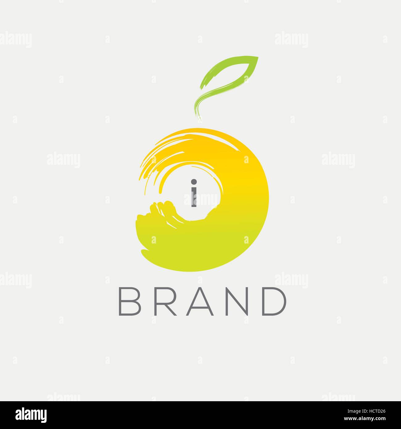Orange vector logo. Lemon emblem. Citrus juice design element. Letter i ...