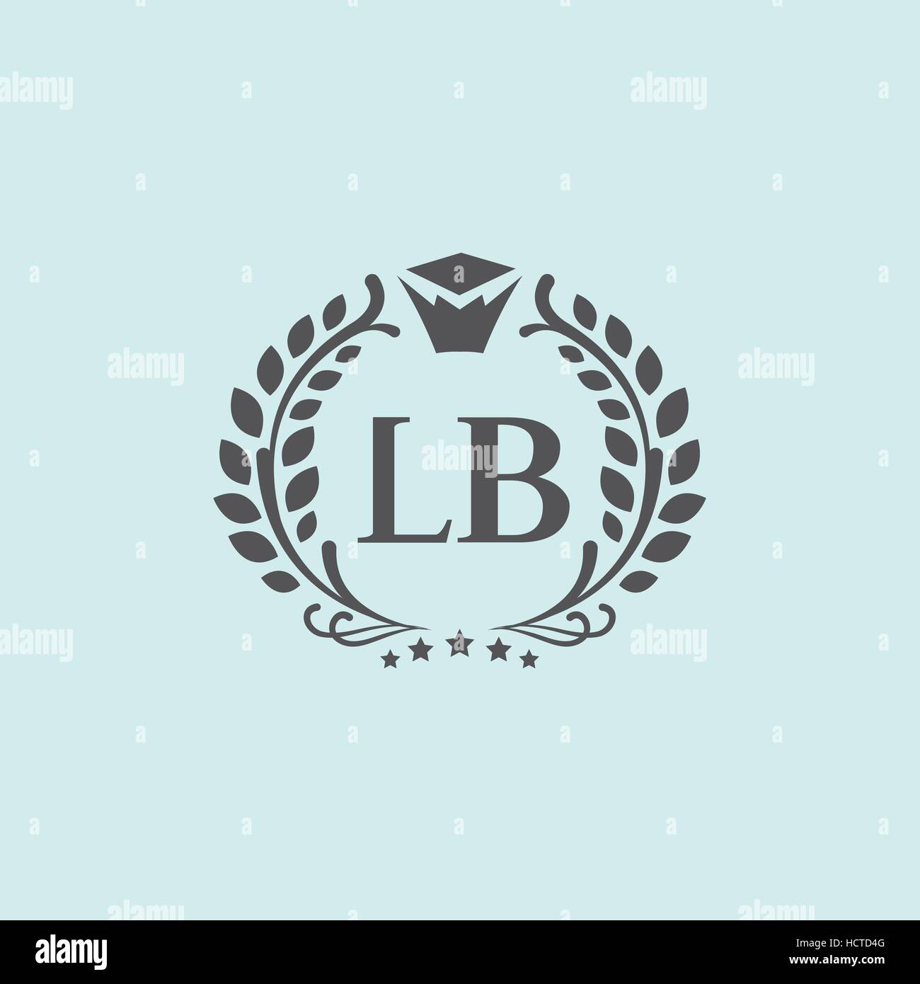 L, B, L  logo (sign, symbol, monogram, icon). Luxury brand identity for hotel, restaurant, boutique, fashion Stock Vector