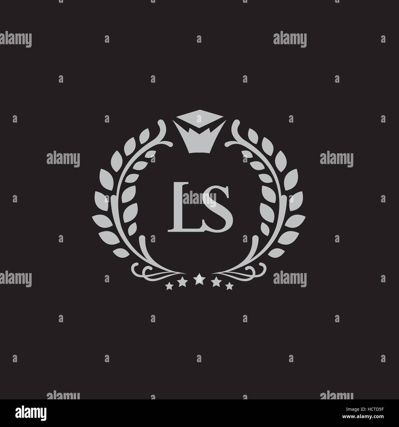 L, S business logo (sign, symbol, monogram, icon). Luxury brand identity for hotel, restaurant, boutique Stock Vector