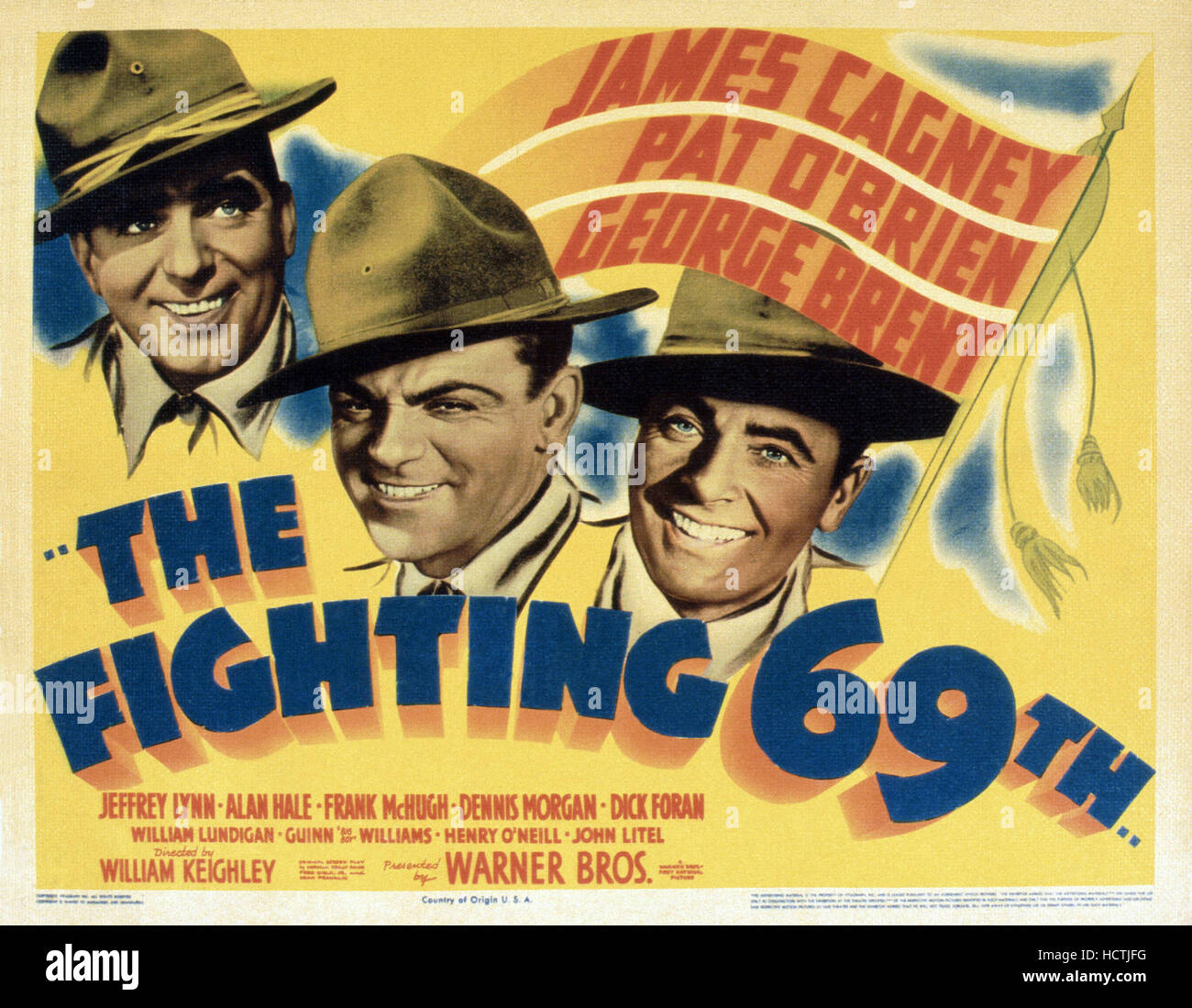 THE FIGHTING 69TH, from left Pat O'Brien, James Cagney, Brent