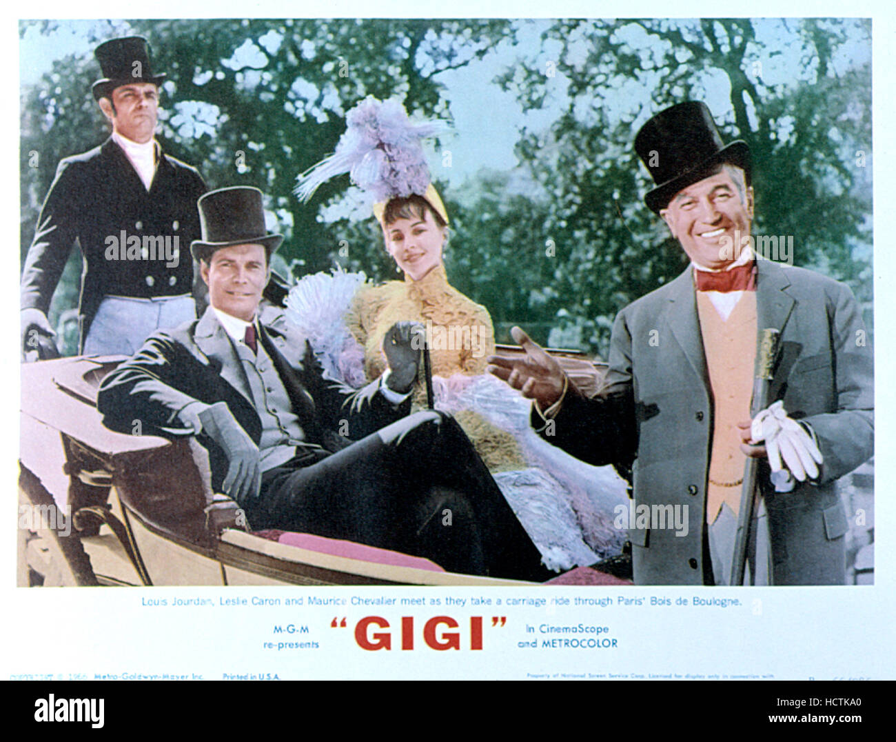 GIGI Louis Jourdan Leslie Caron Maurice Chevalier 1958 Stock Photo gigi-louis-jourdan-leslie-caron-maurice-chevalier-1958-stock-photo