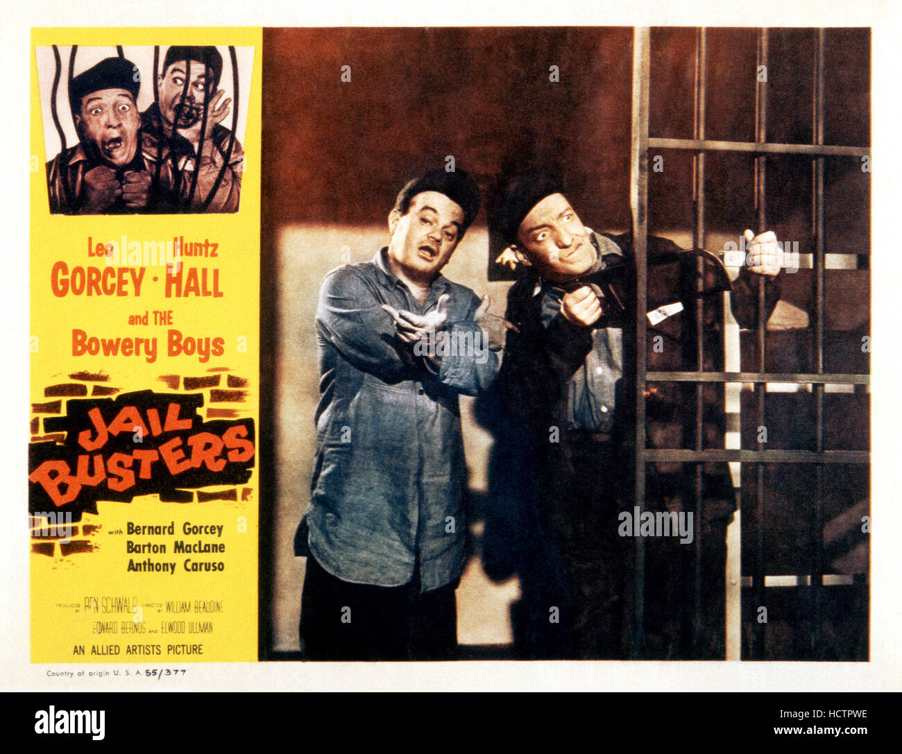 JAIL BUSTERS, center Leo Gorcey, Huntz Hall, 1955 Stock Photo Alamy