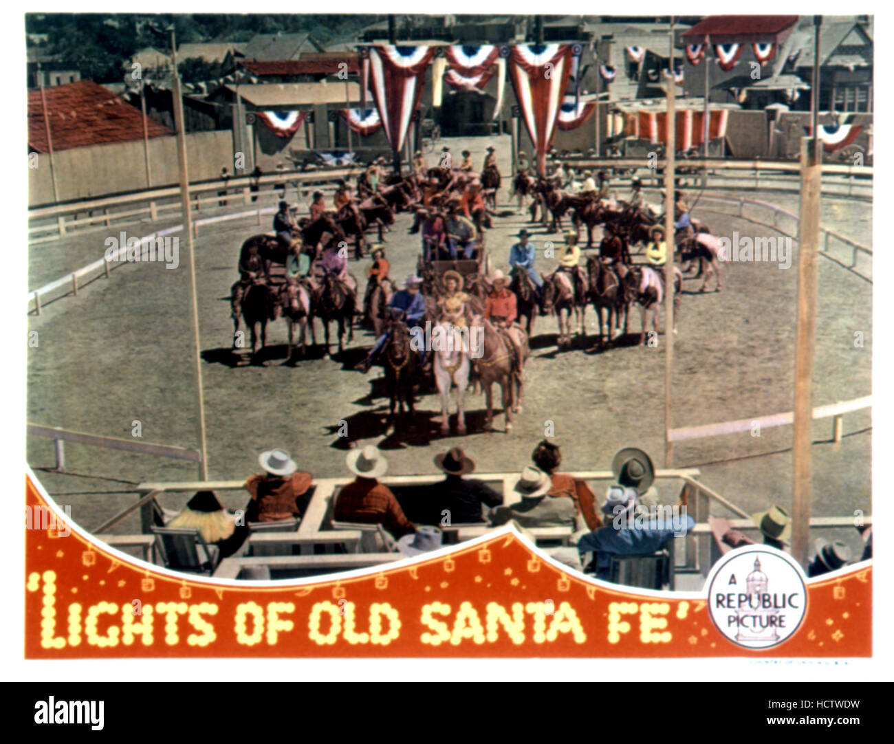 LIGHTS OF OLD SANTA FE, Gabby Hayes, Dale Evans, Roy Rogers (center ...