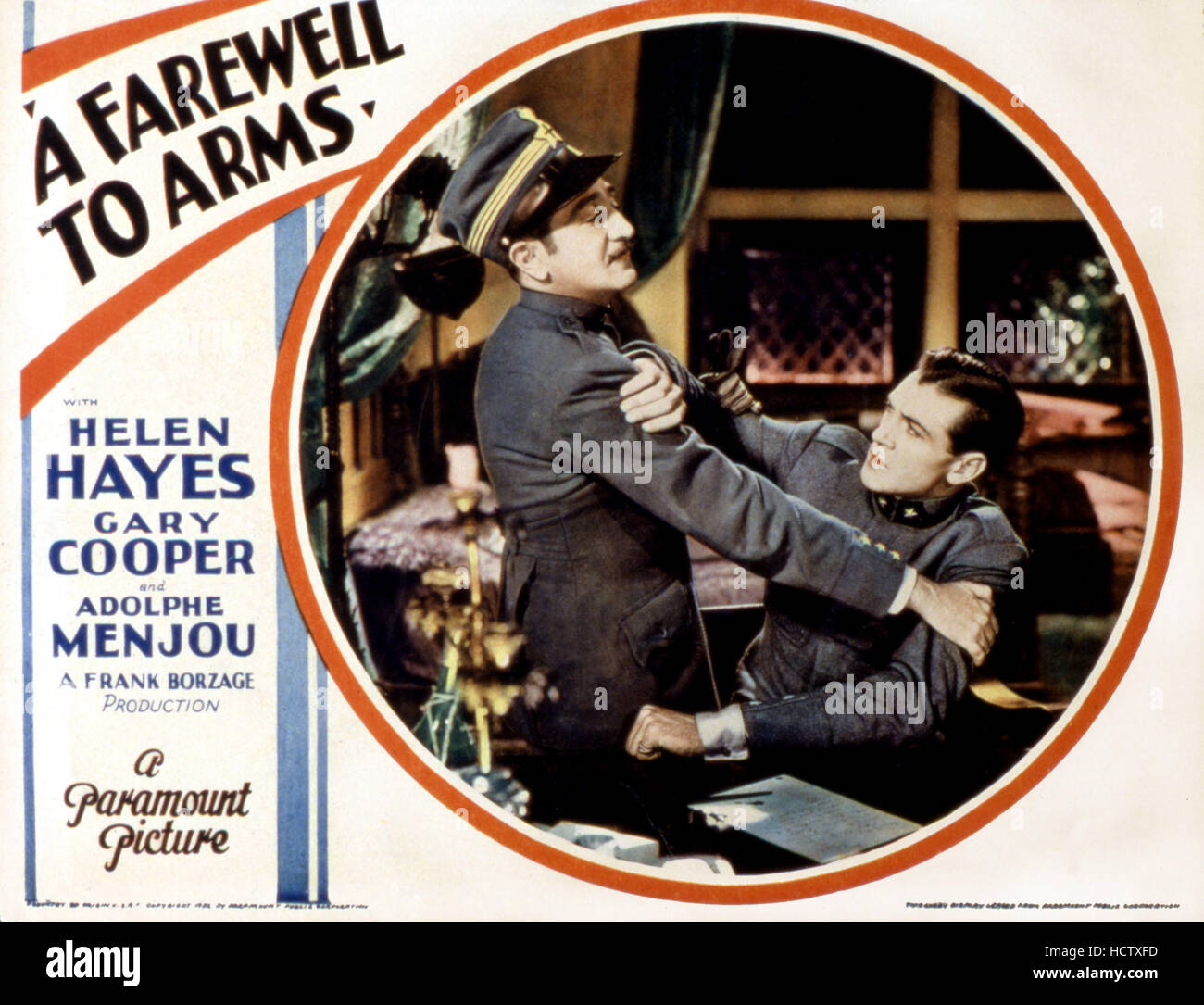 A FAREWELL TO ARMS, Poster Art, Gary Cooper, Adolphe Menjou, 1932 Stock