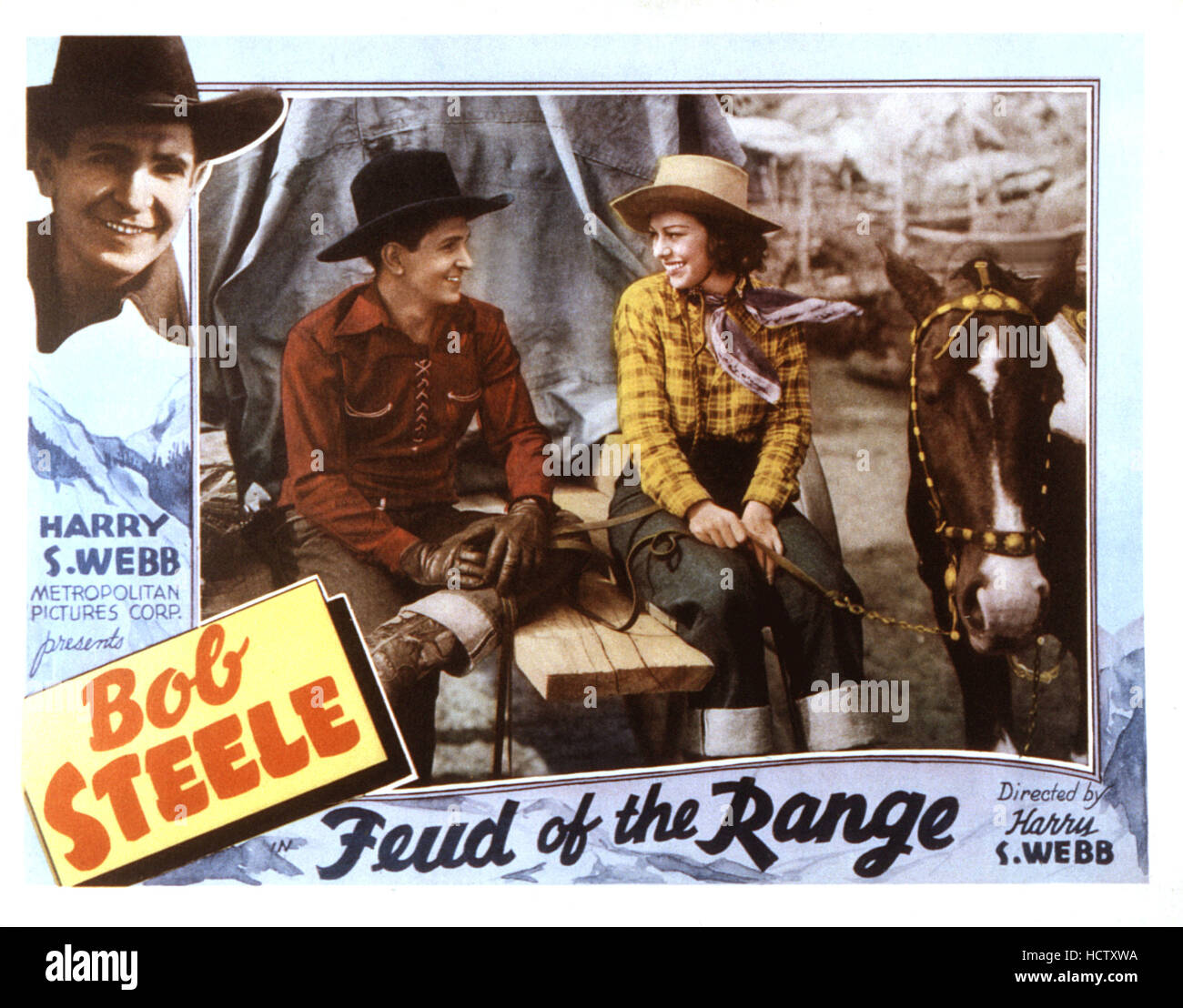 FEUD OF THE RANGE, from left Bob Steele, Jean Cranford, 1939 Stock
