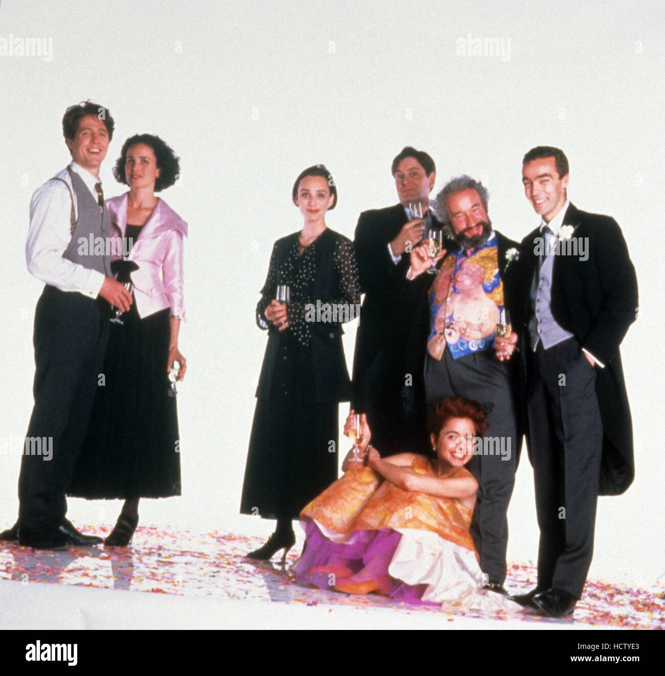 FOUR WEDDINGS AND A FUNERAL, from left: Hugh Grant, Andie MacDowell ...