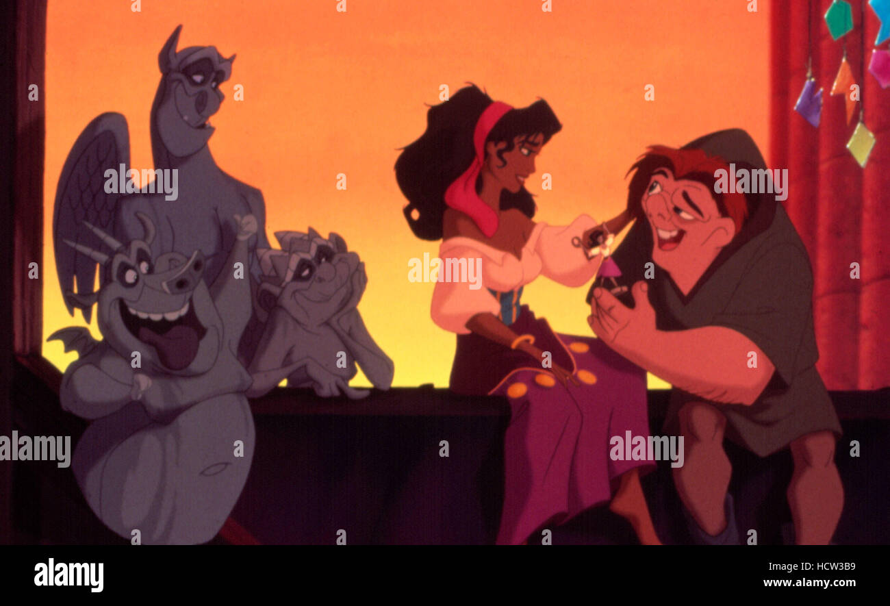 HUNCHBACK OF NOTRE DAME, Gargoyles, Esmerelda, Quasimodo, 1996 Stock
