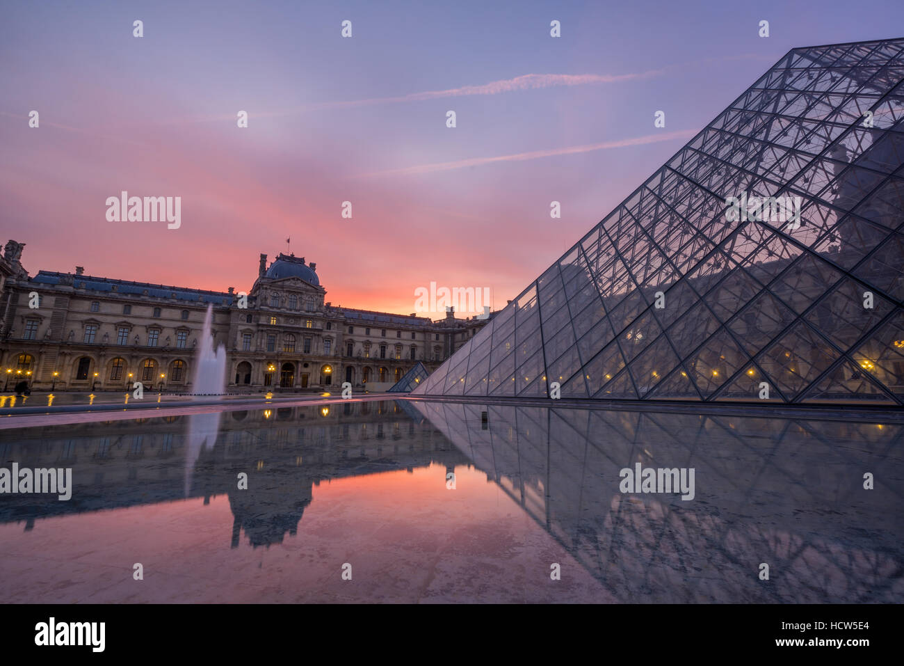 PARIS, FRANCE - DECEMBER 09, 2016: View of famous Louvre Museum with ...