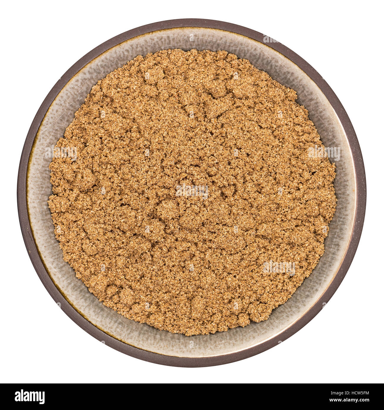 Organic Coriander Powder in Bowl Isolated Top Stock Photo Alamy