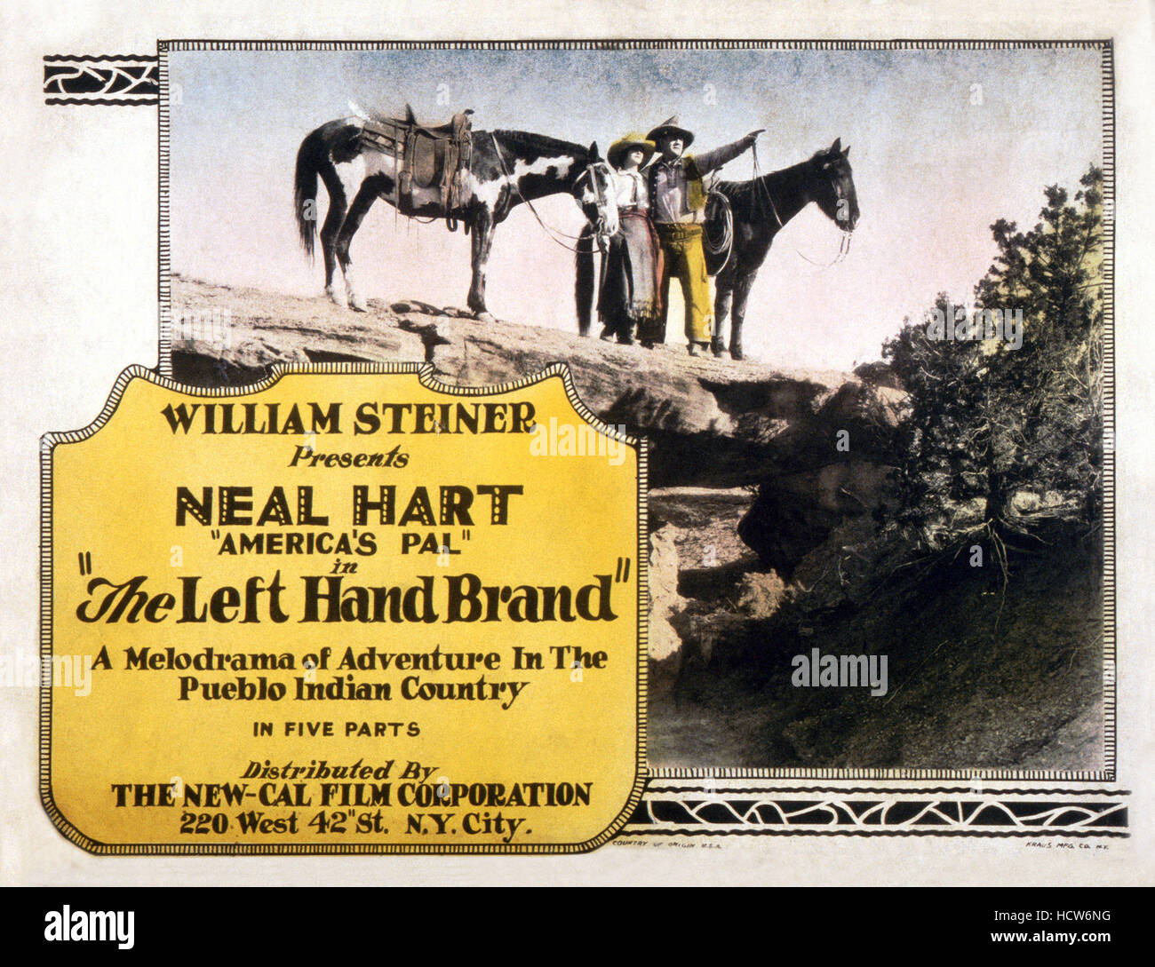 THE LEFT HAND BRAND, top Betty Davies, Neal Hart, 1924 Stock Photo Alamy