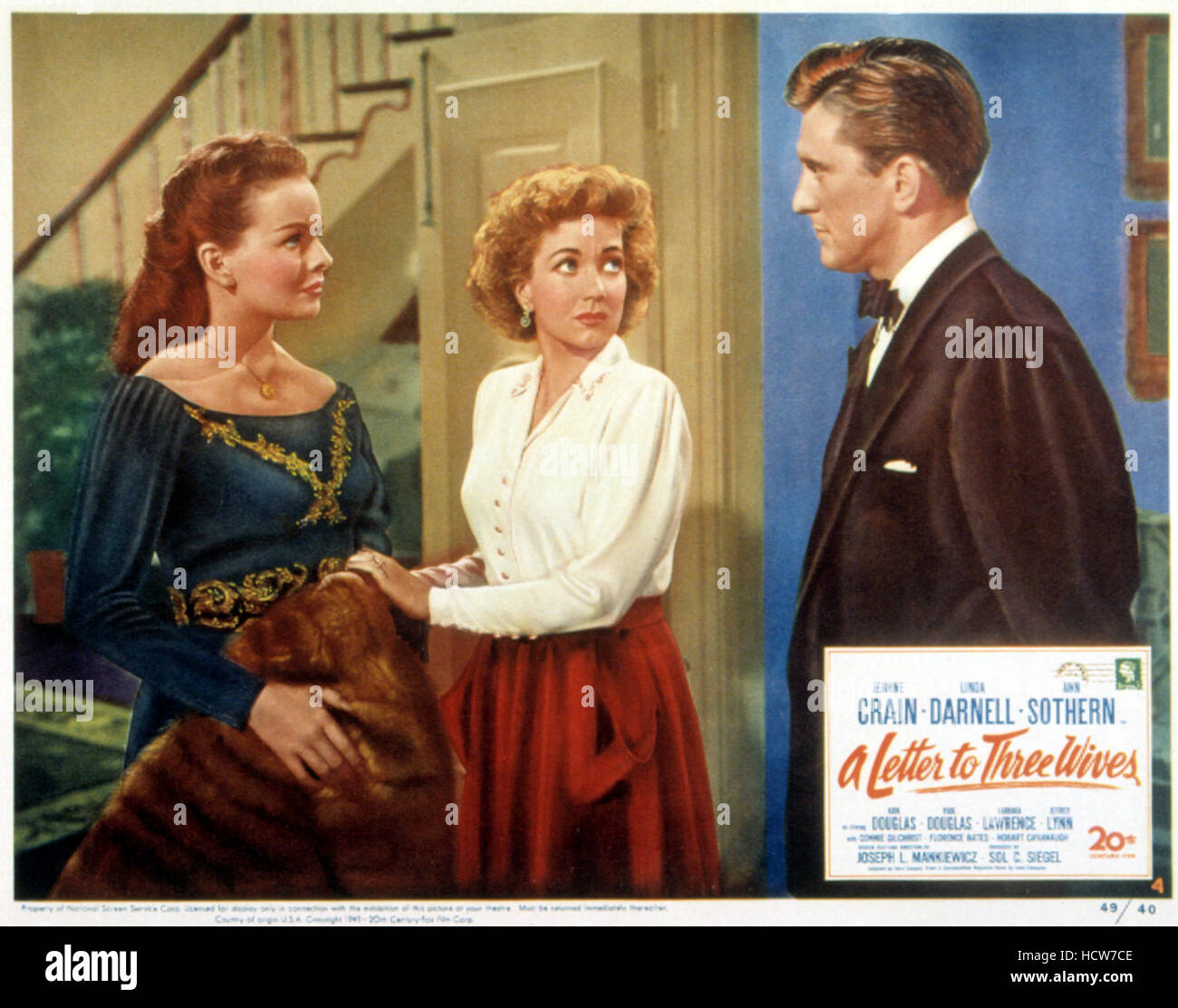 A LETTER TO THREE WIVES, Jeanne Crain, Ann Sothern, Kirk Douglas. 1949 ...