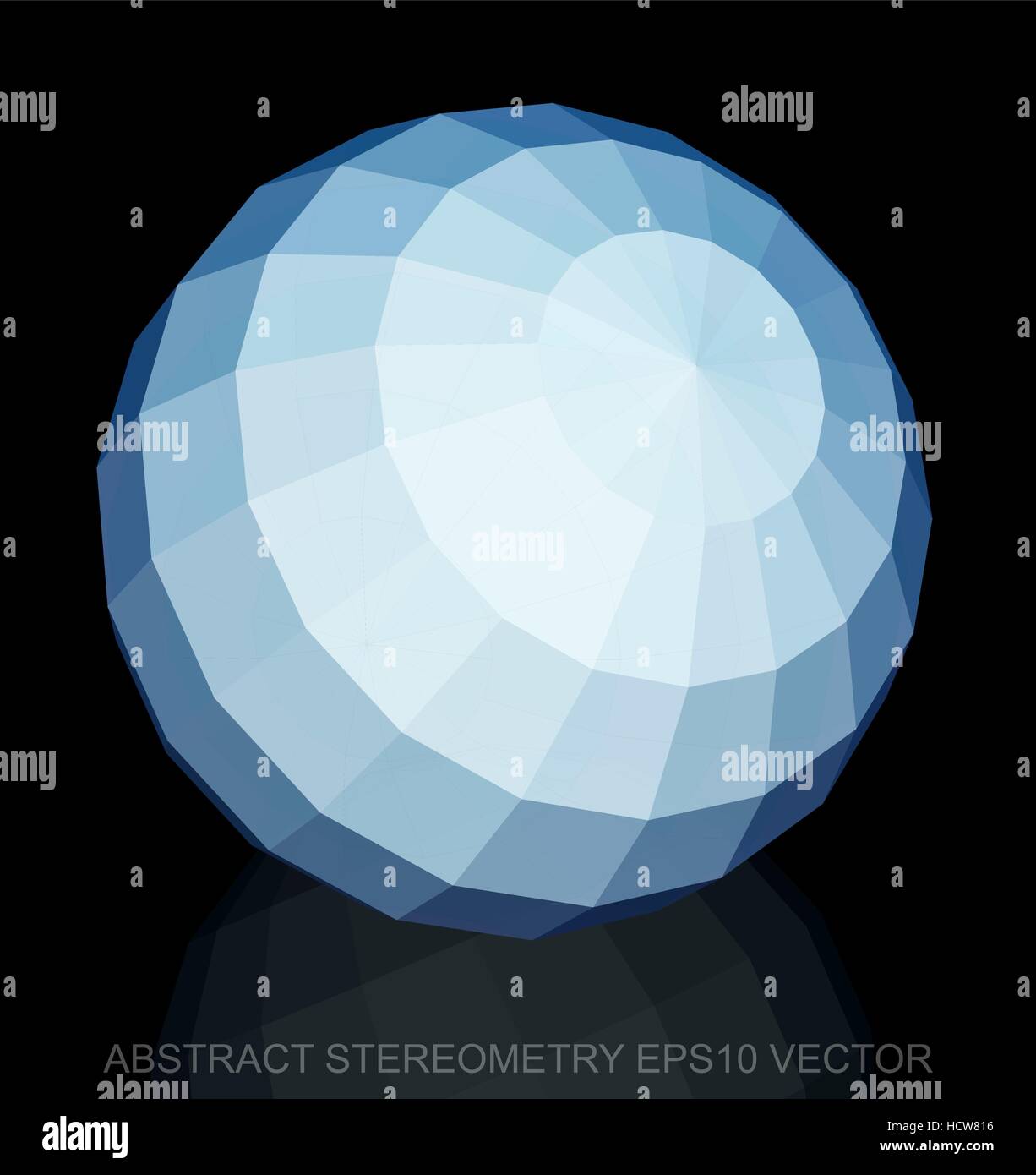 Abstract geometry: low poly White Sphere. 3D polygonal object, EPS 10 ...