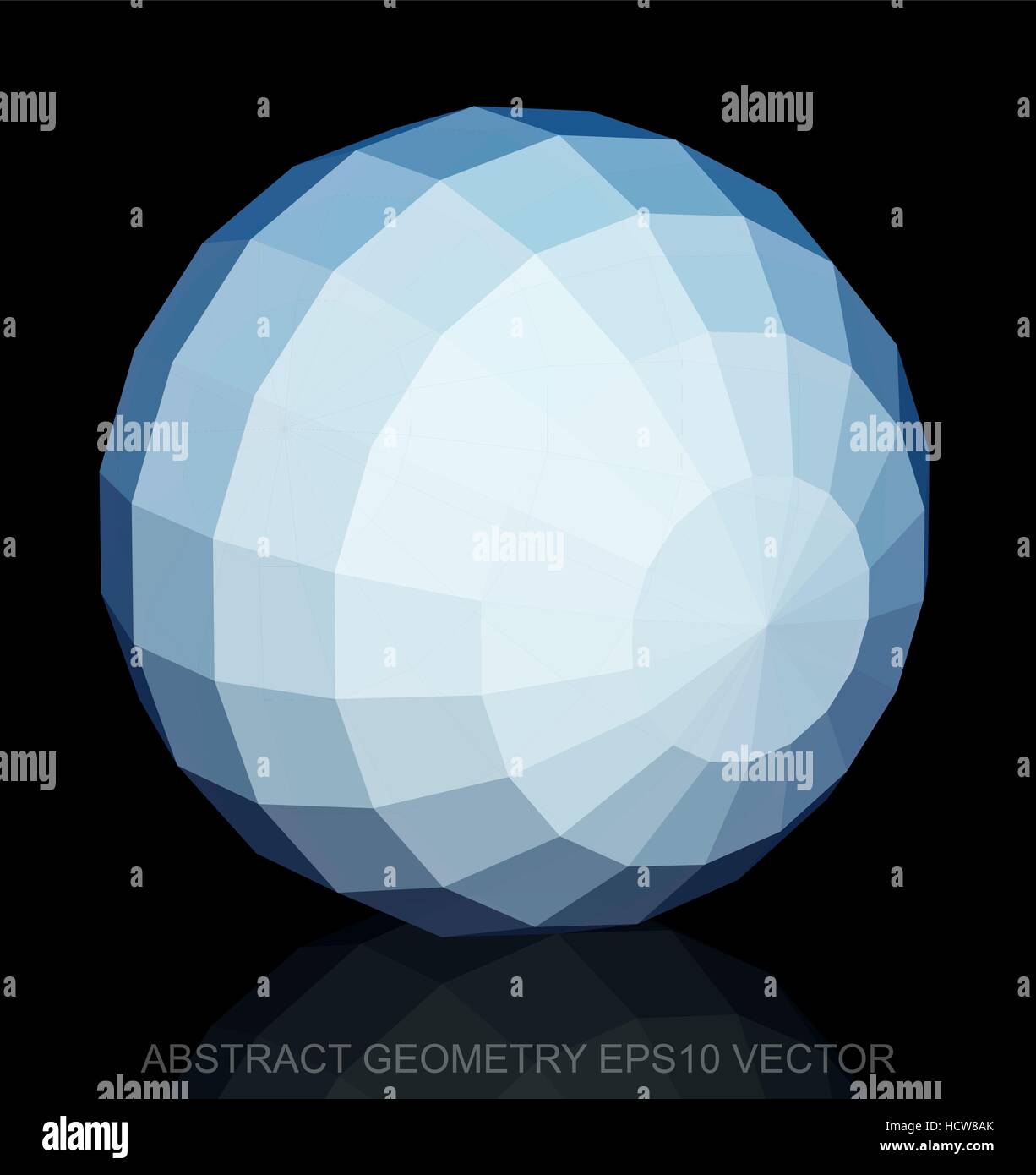Abstract geometry: low poly White Sphere. 3D polygonal object, EPS 10 ...