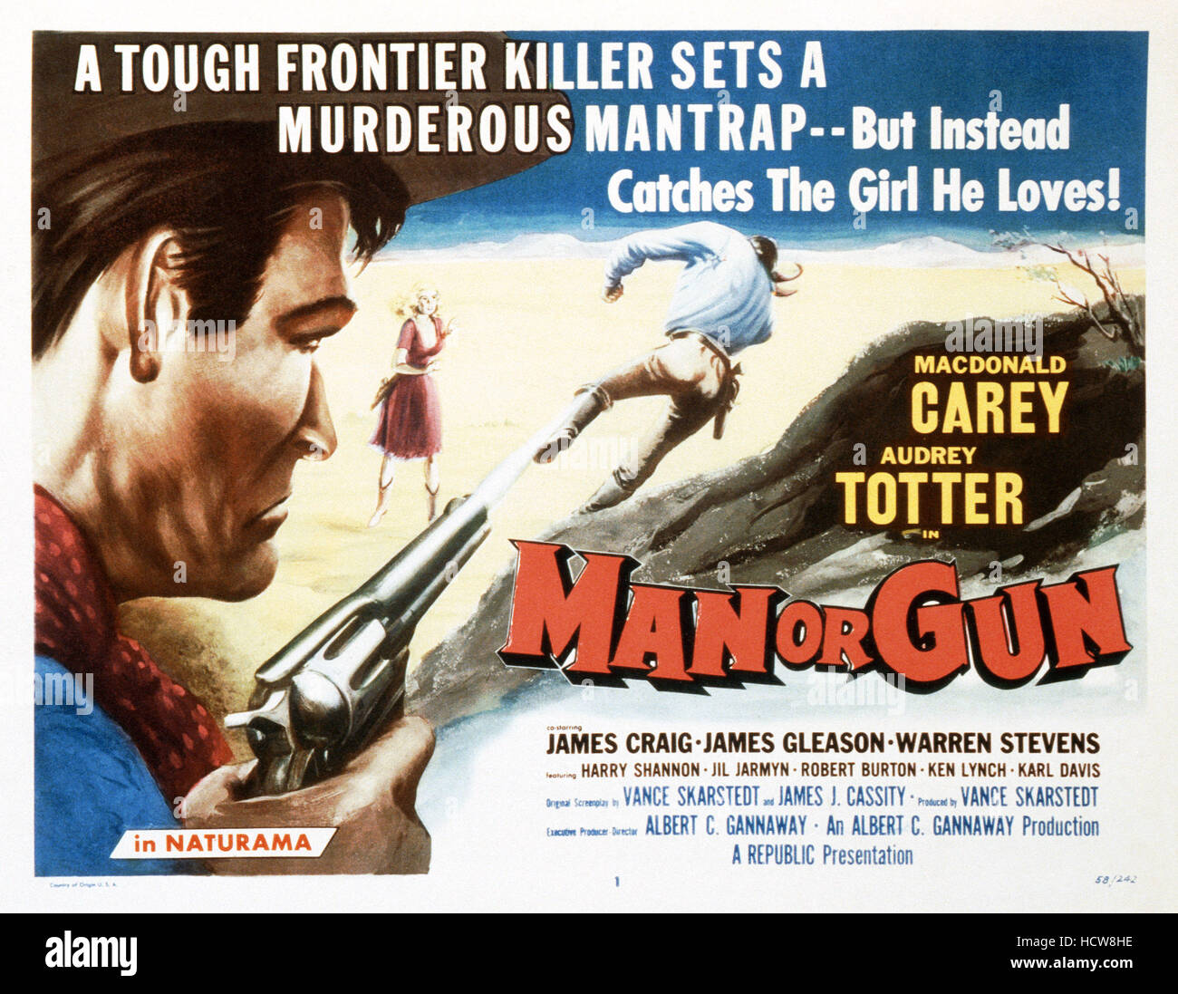 MAN OR GUN, lobbycard, 1958 Stock Photo - Alamy