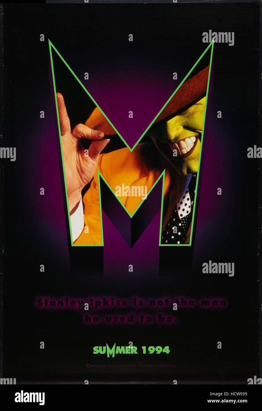 THE MASK, US advance poster art, Jim Carrey, 1994, © New Line/courtesy