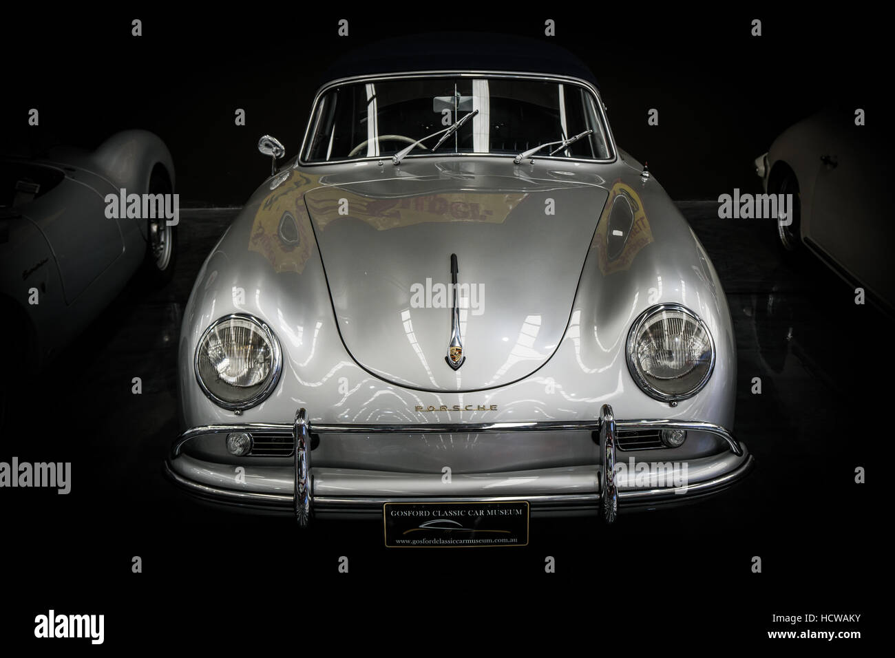 A Porsche 356 in Silver at the Gosford Motor Museum, Australia Stock Photo