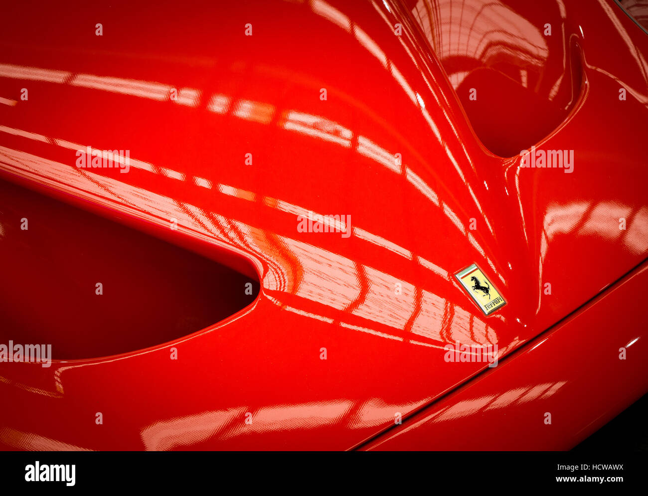 Bonnet Detail of a Ferrari F50 Supercar Stock Photo