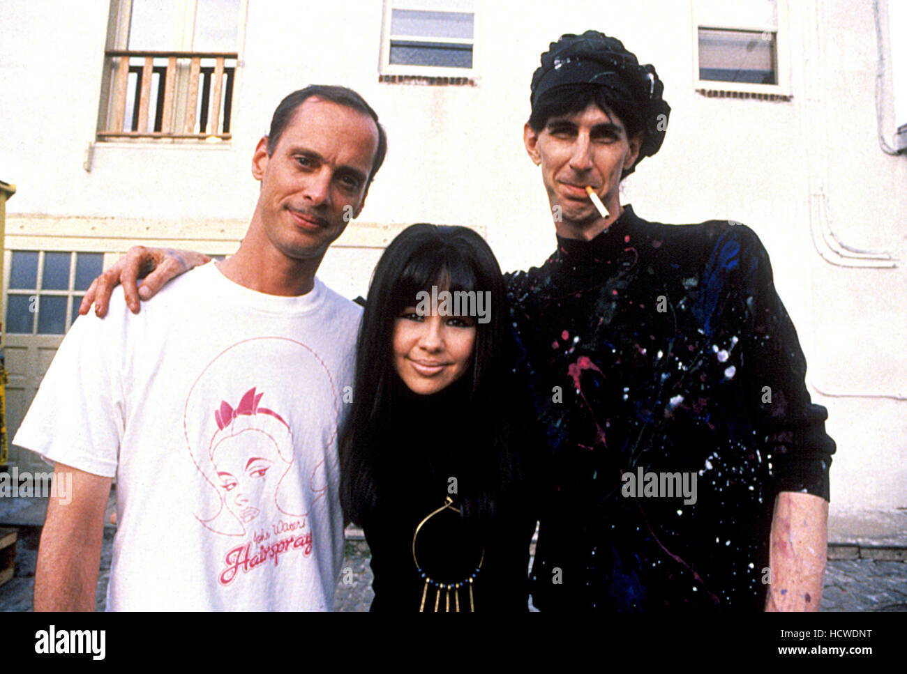 Director John Waters, Pia Zadora, Ric Ocasek on the set of HAIRSPRAY, 1988 Stock Photo Alamy