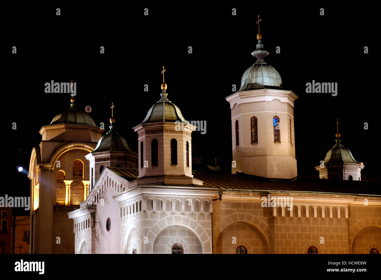 Exterior Of The Serbian Orthodox Ascension Church Or Crkva Svetog Vaznesenja Built In 1863 In The Style Of Romanticism With Stylistic Characteristics Of Serbian Medieval Sacral Architecture In The City Of Belgrade Capital