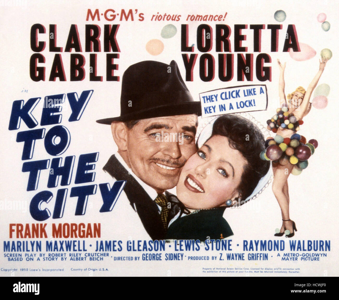KEY TO THE CITY, Clark Gable, Loretta Young, Marilyn Maxwell,