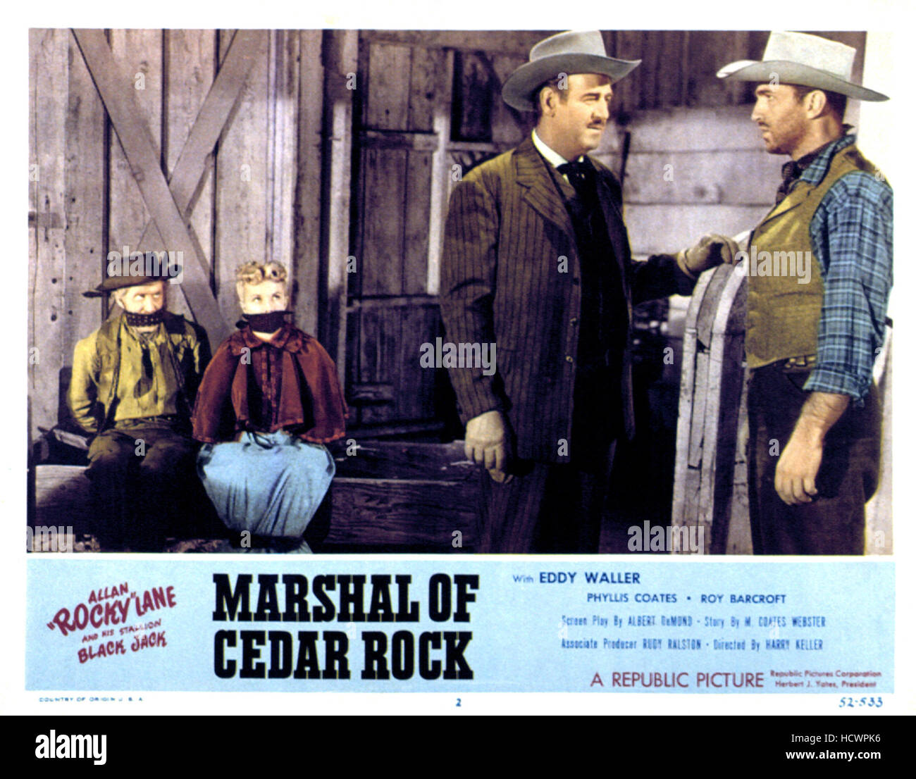 MARSHAL OF CEDAR ROCK, Eddy Waller, Phyllis Coates, Roy Barcroft, 1952