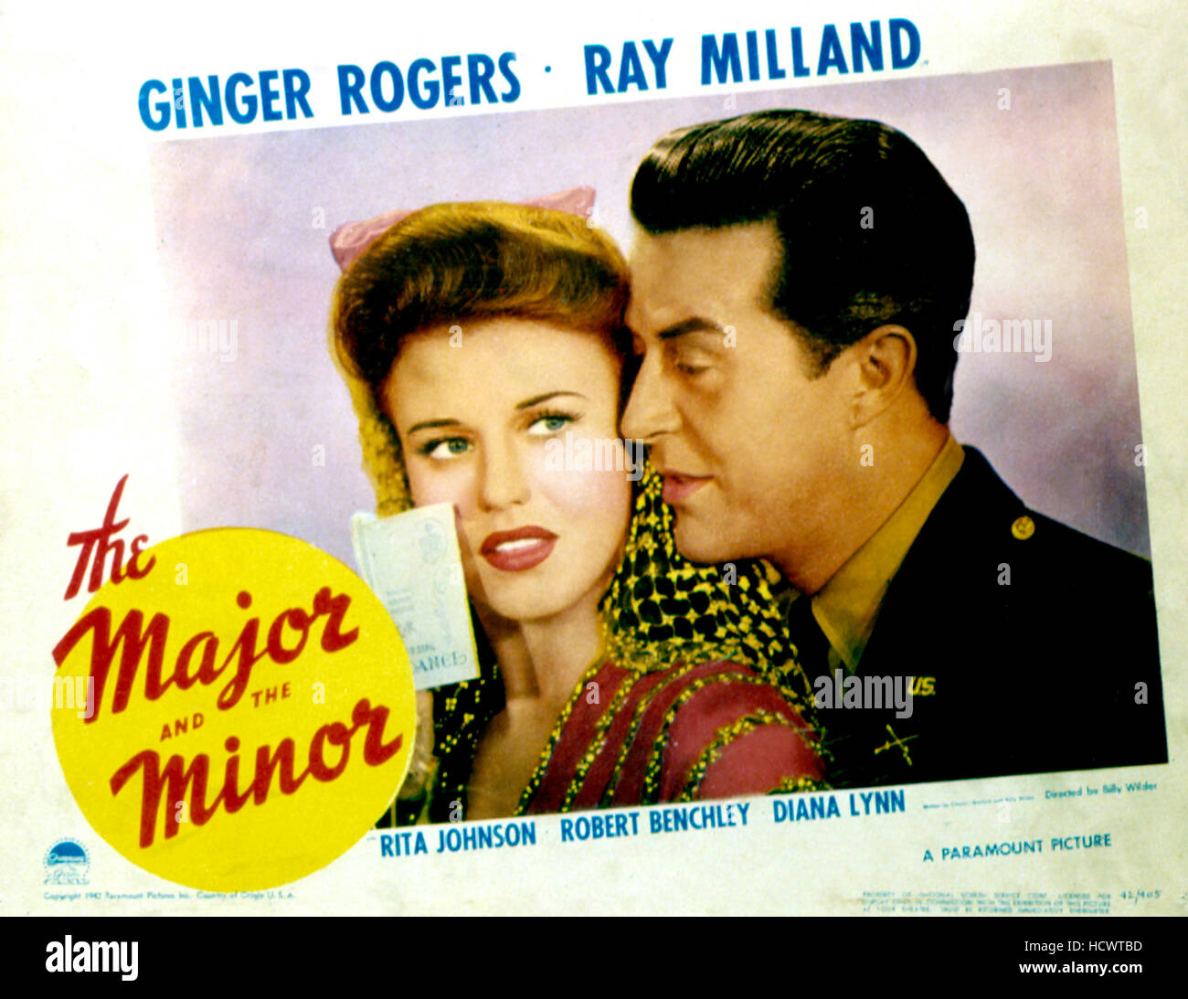 THE MAJOR AND THE MINOR, Ginger Rogers, Ray Milland, 1942 Stock Photo