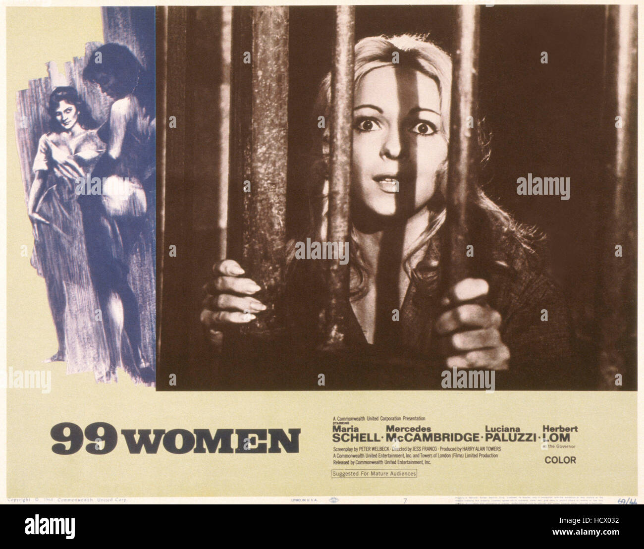 99 WOMEN, (aka DER HEISSE TOD), US poster, Maria Rohm, 1969 Stock Photo ...