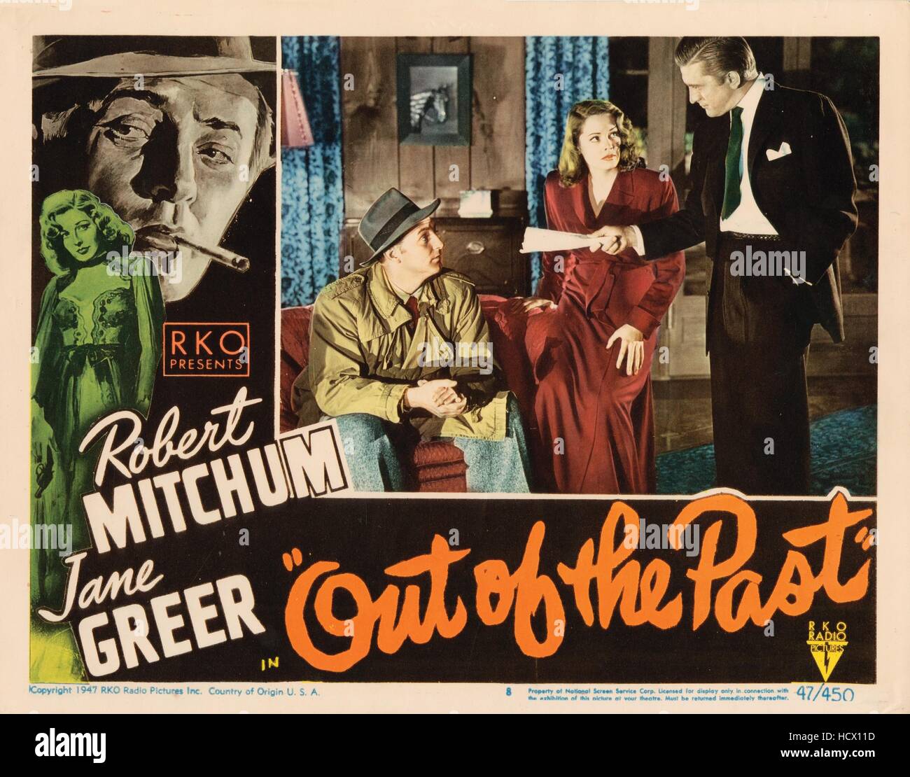 OUT OF THE PAST, Robert Mitchum, Jane Greer, Kirk Douglas, 1947 Stock ...