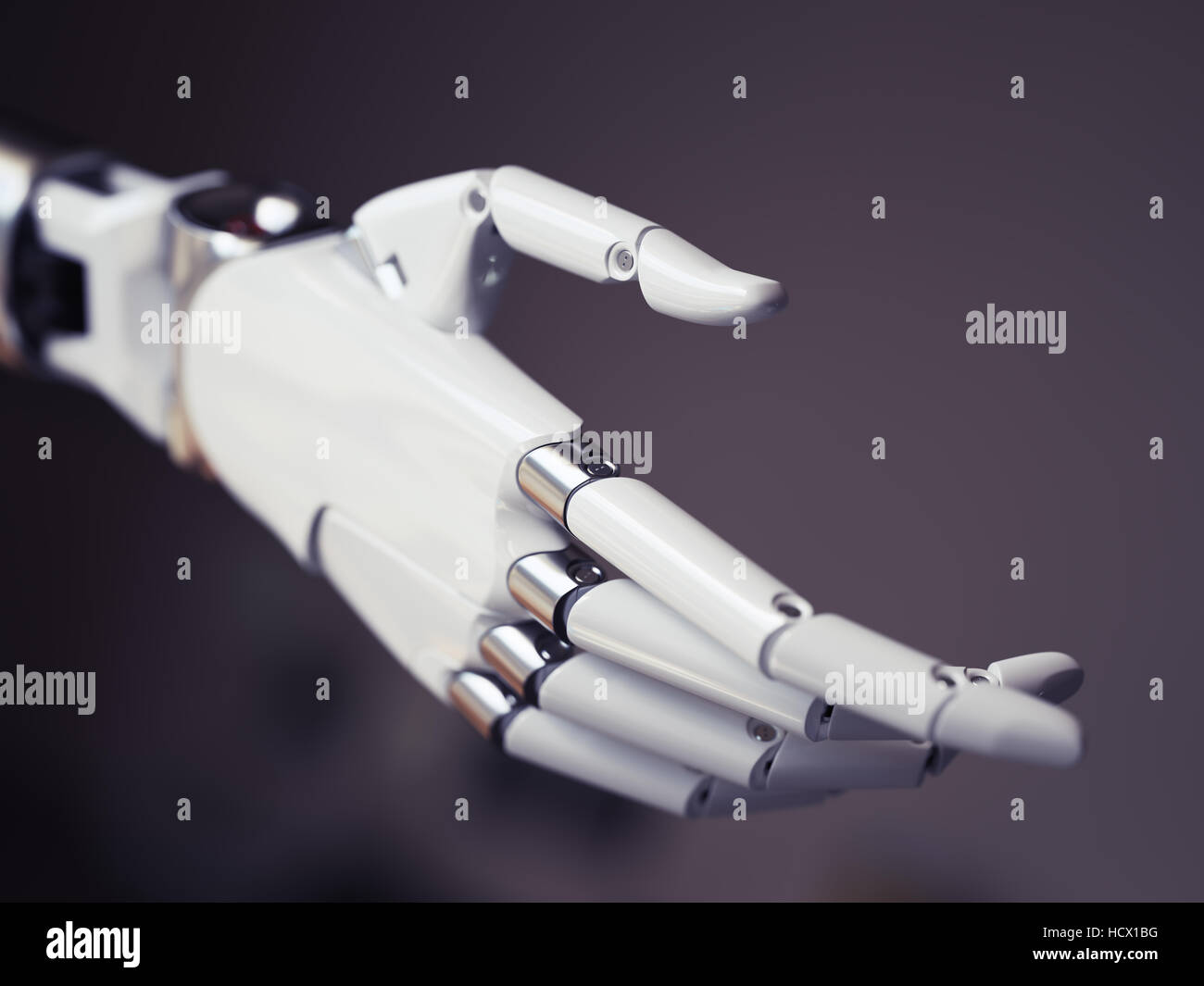 White Futuristic Android Hand Closeup Concept 3d Illustration Stock ...