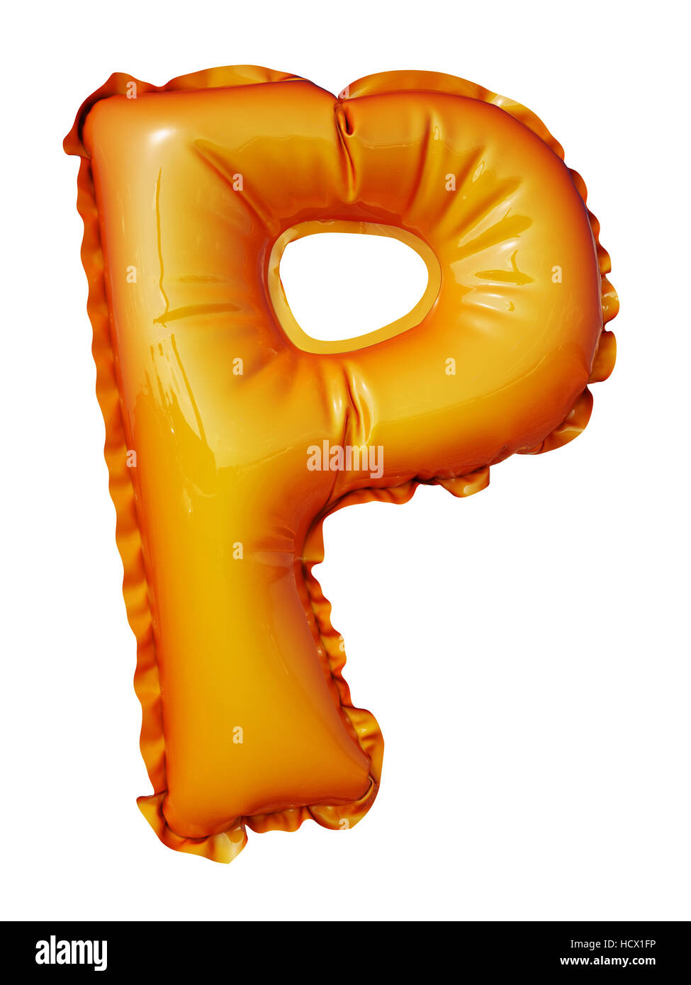 Letter P Orange Balloon Isolated on White Background 3d Illustration Stock Photo