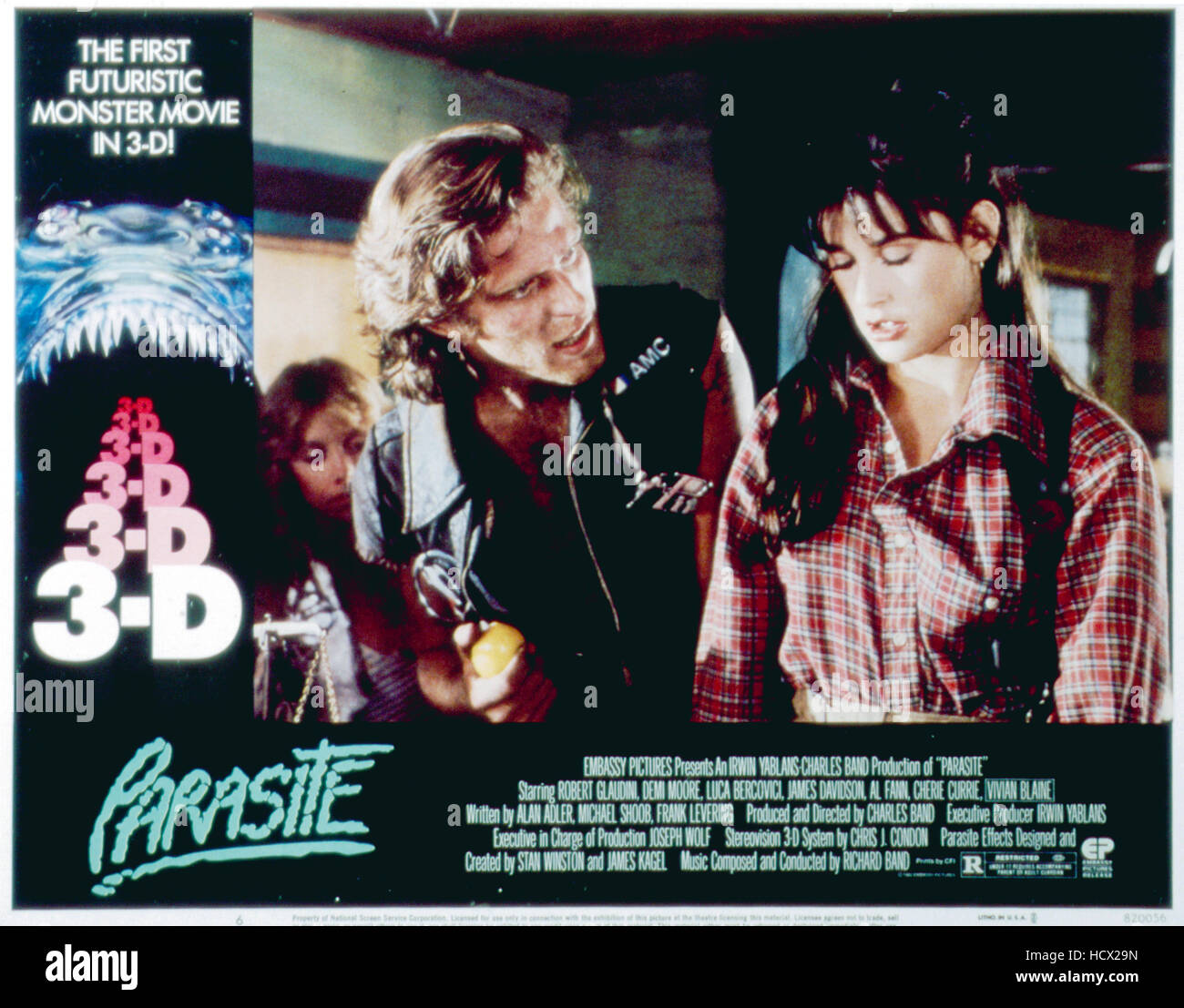 PARASITE, Luca Bercovici, Demi Moore, lobby card poster art, 1982 ...
