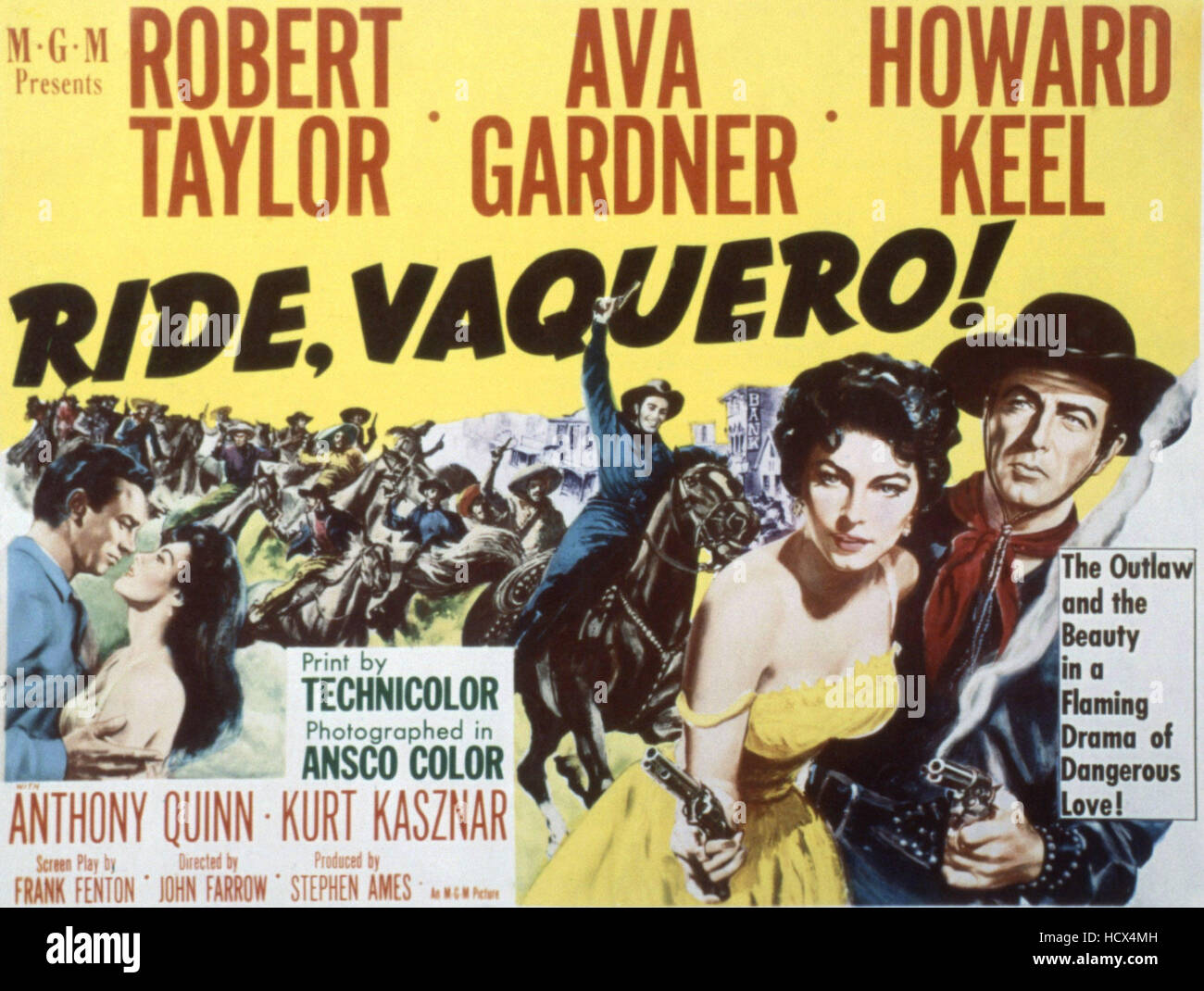 RIDE, VAQUERO!, Ava Gardner, Howard Keel, Robert Taylor, 1953 Stock