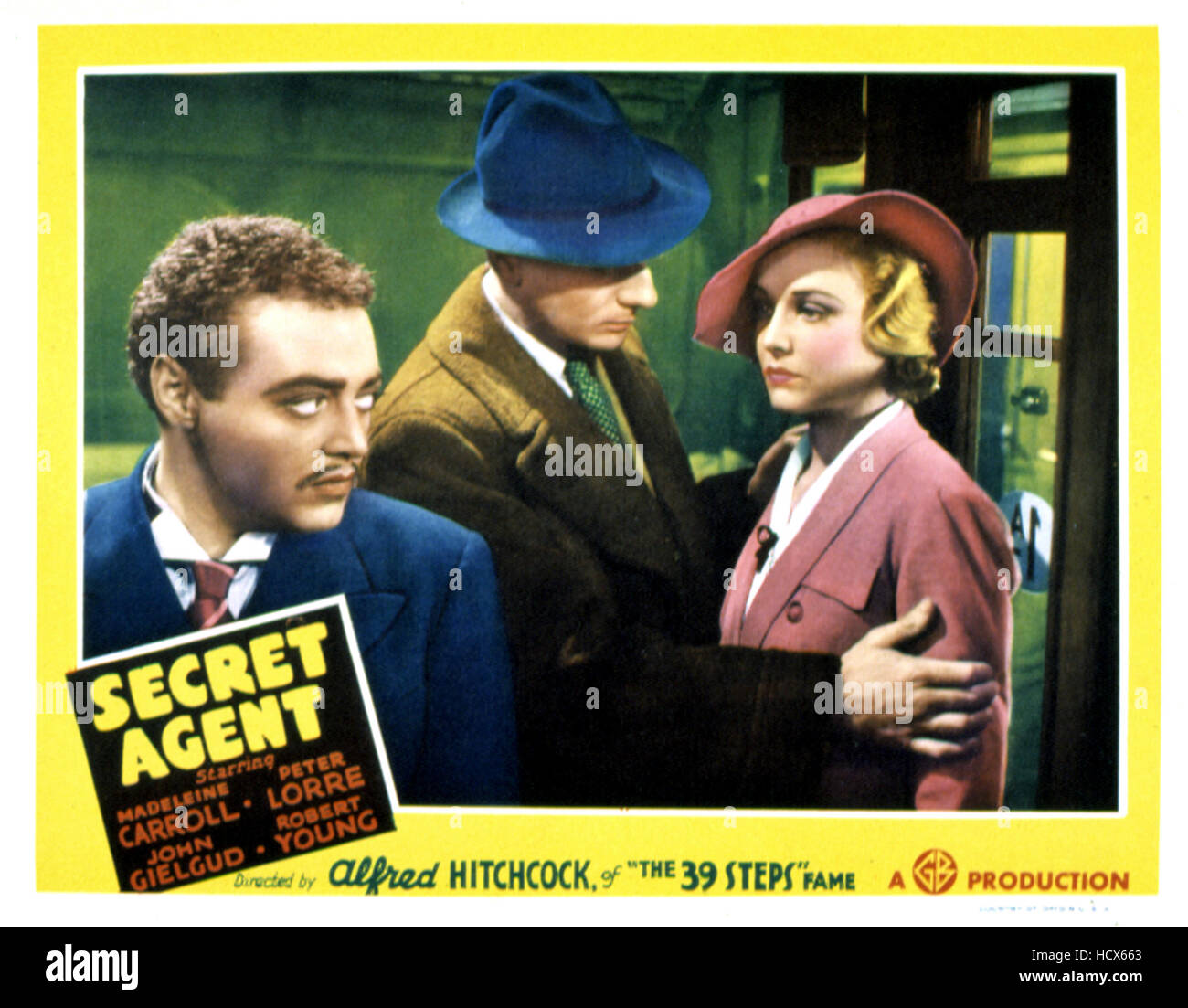 SECRET AGENT, Peter Lorre, John Gielgud, Madeleine Carroll, 1936 Stock ...