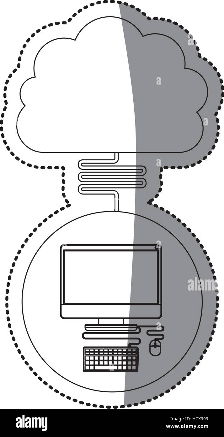 Computer and cloud computing icon. Storage media multimedia and ...