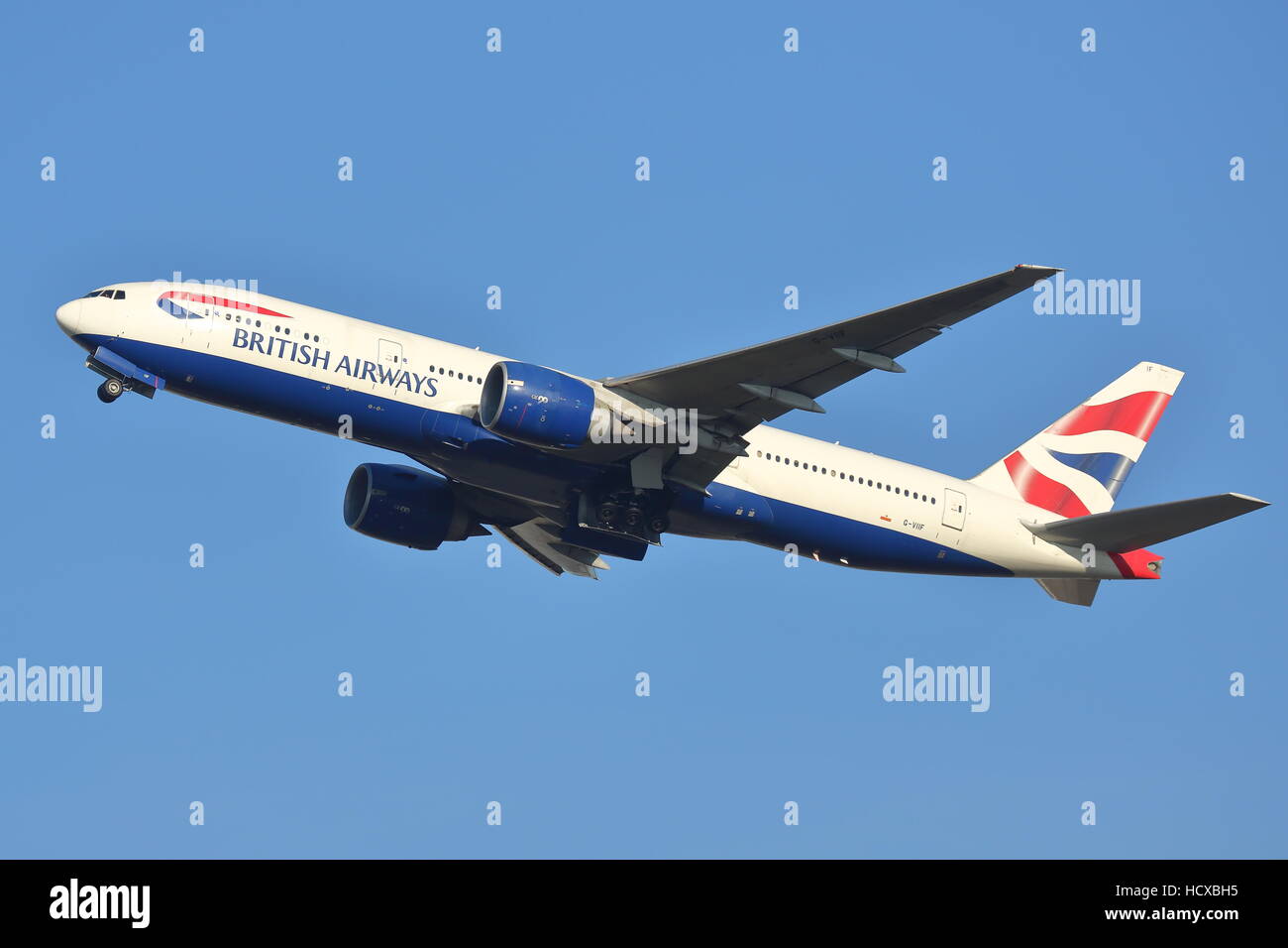 British Airways Boeing 777-200ER G-VIIF departing at London