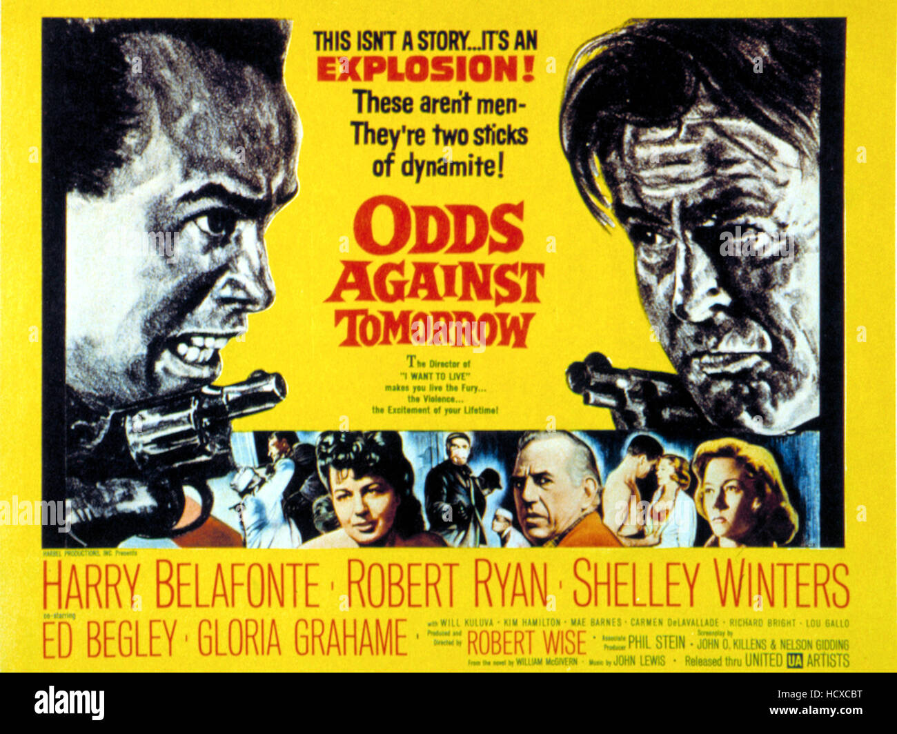 ODDS AGAINST TOMORROW, Robert Ryan, Harry Belafonte, Ed Begley, Shelley